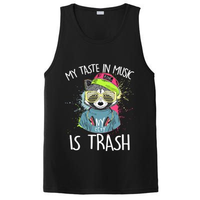 My Taste In Music Is Trash Hip Hop Hipster Raccoon PosiCharge Competitor Tank