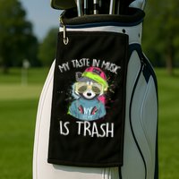My Taste In Music Is Trash Hip Hop Hipster Raccoon Golf Towel