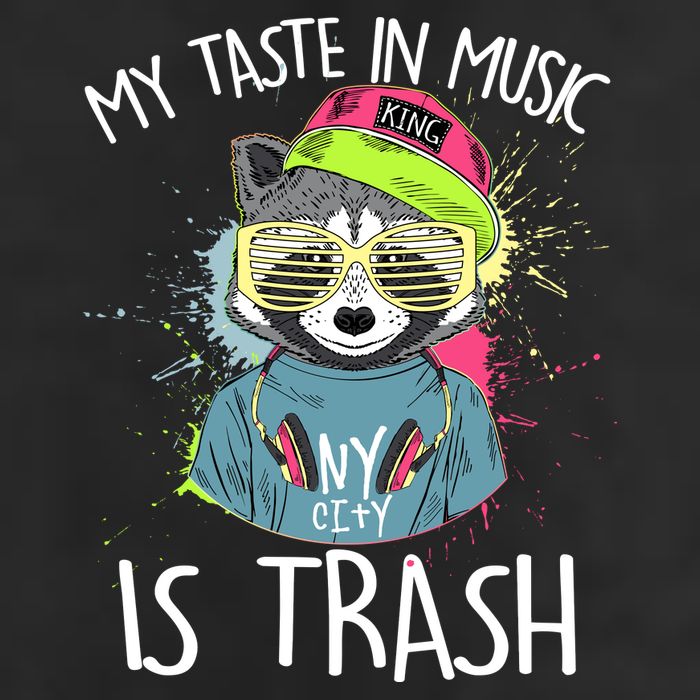 My Taste In Music Is Trash Hip Hop Hipster Raccoon Golf Towel