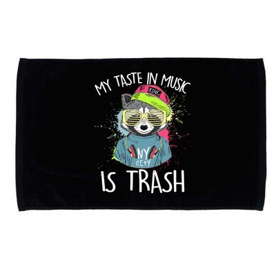 My Taste In Music Is Trash Hip Hop Hipster Raccoon Microfiber Hand Towel