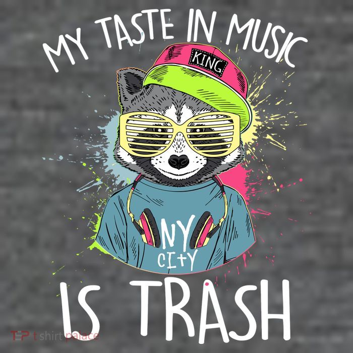 My Taste In Music Is Trash Hip Hop Hipster Raccoon Tall T-Shirt