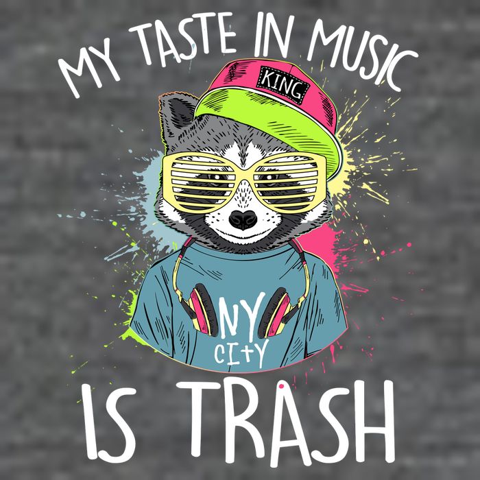 My Taste In Music Is Trash Hip Hop Hipster Raccoon Tank Top