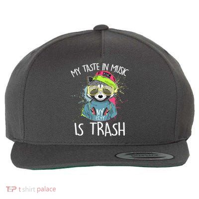 My Taste In Music Is Trash Hip Hop Hipster Raccoon Wool Snapback Cap