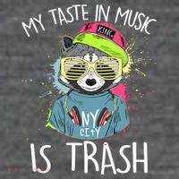 My Taste In Music Is Trash Hip Hop Hipster Raccoon Kids T-Shirt