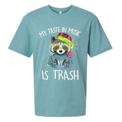 My Taste In Music Is Trash Hip Hop Hipster Raccoon Sueded Cloud Jersey T-Shirt