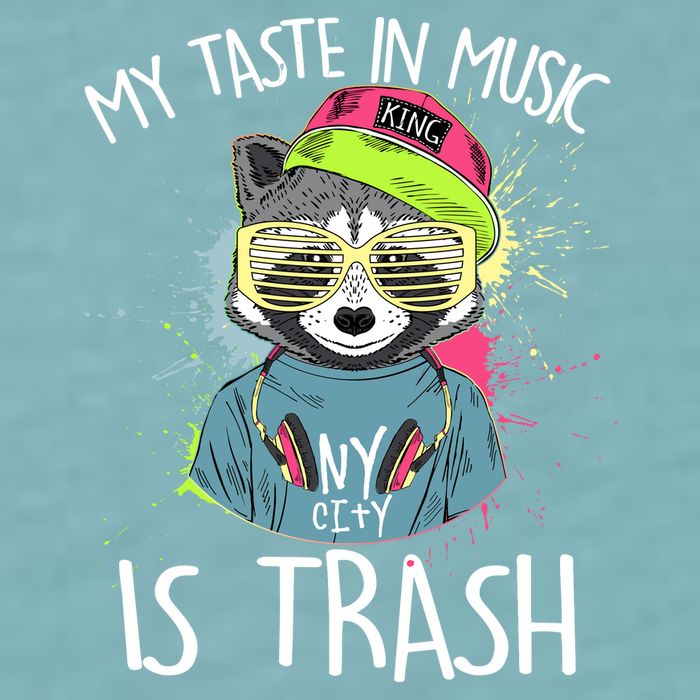 My Taste In Music Is Trash Hip Hop Hipster Raccoon Sueded Cloud Jersey T-Shirt