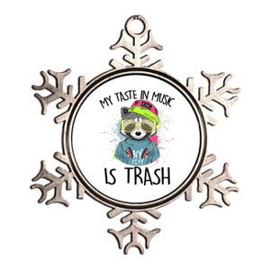 My Taste In Music Is Trash Hip Hop Hipster Raccoon Metallic Star Ornament