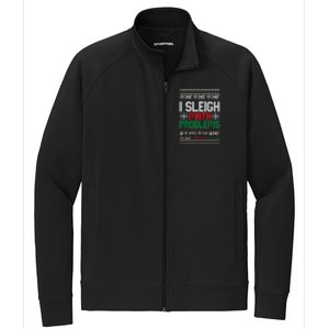 Math Teacher I Sleigh Math Problems Christmas Ugly Gift Stretch Full-Zip Cadet Jacket