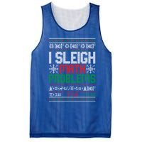 Math Teacher I Sleigh Math Problems Christmas Ugly Gift Mesh Reversible Basketball Jersey Tank