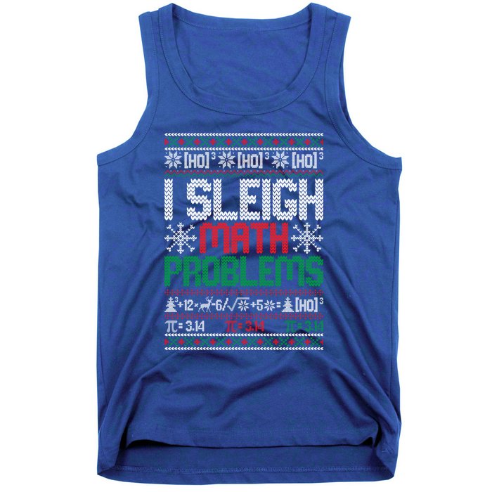 Math Teacher I Sleigh Math Problems Christmas Ugly Gift Tank Top