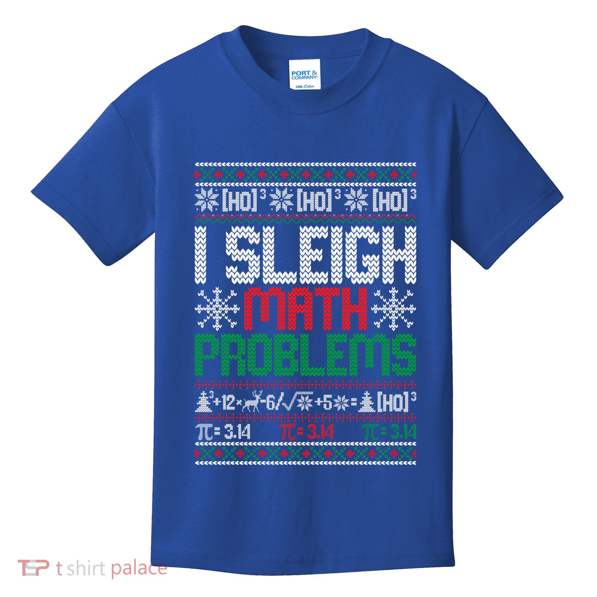 Math Teacher I Sleigh Math Problems Christmas Ugly Gift Kids T-Shirt