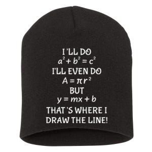 Math Teacher Joke-Fun Best Math Quotes saying Short Acrylic Beanie