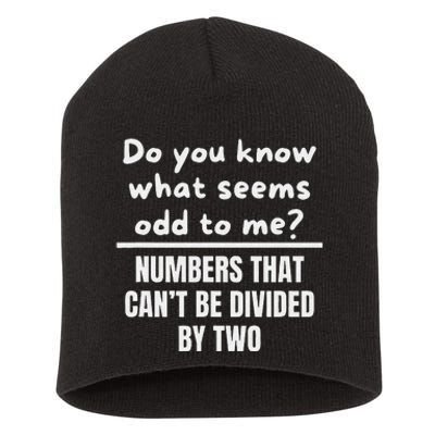 Math Teacher Joke-Fun Best Math Quotes saying Short Acrylic Beanie