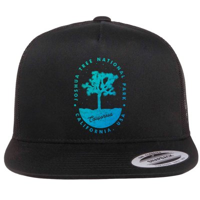 Minimalist Tree Joshua Tree National Park Distressed Design Gift Flat Bill Trucker Hat