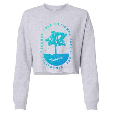 Minimalist Tree Joshua Tree National Park Distressed Design Gift Cropped Pullover Crew