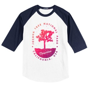 Minimalist Tree Joshua Tree National Park Distressed Design Gift Baseball Sleeve Shirt