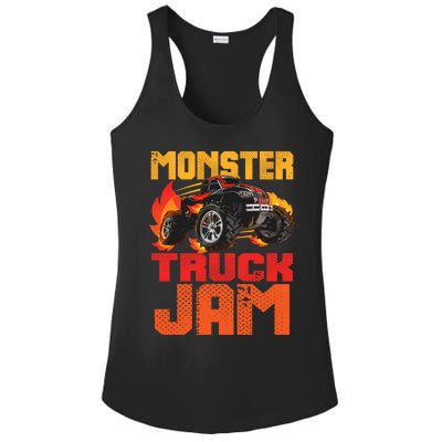 Monster Truck Jam Retro Huge Truck Ladies PosiCharge Competitor Racerback Tank