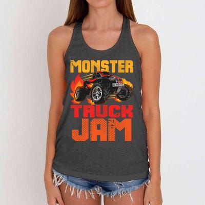 Monster Truck Jam Retro Huge Truck Women's Knotted Racerback Tank