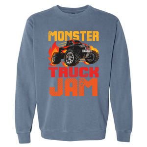 Monster Truck Jam Retro Huge Truck Garment-Dyed Sweatshirt