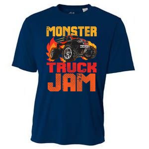 Monster Truck Jam Retro Huge Truck Cooling Performance Crew T-Shirt