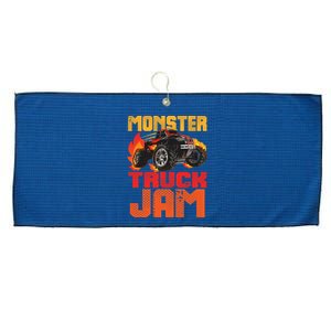 Monster Truck Jam Retro Huge Truck Large Microfiber Waffle Golf Towel