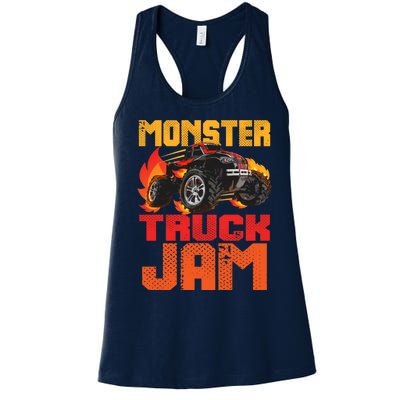 Monster Truck Jam Retro Huge Truck Women's Racerback Tank