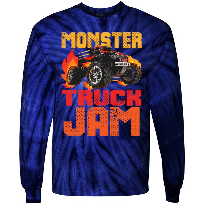 Monster Truck Jam Retro Huge Truck Tie-Dye Long Sleeve Shirt