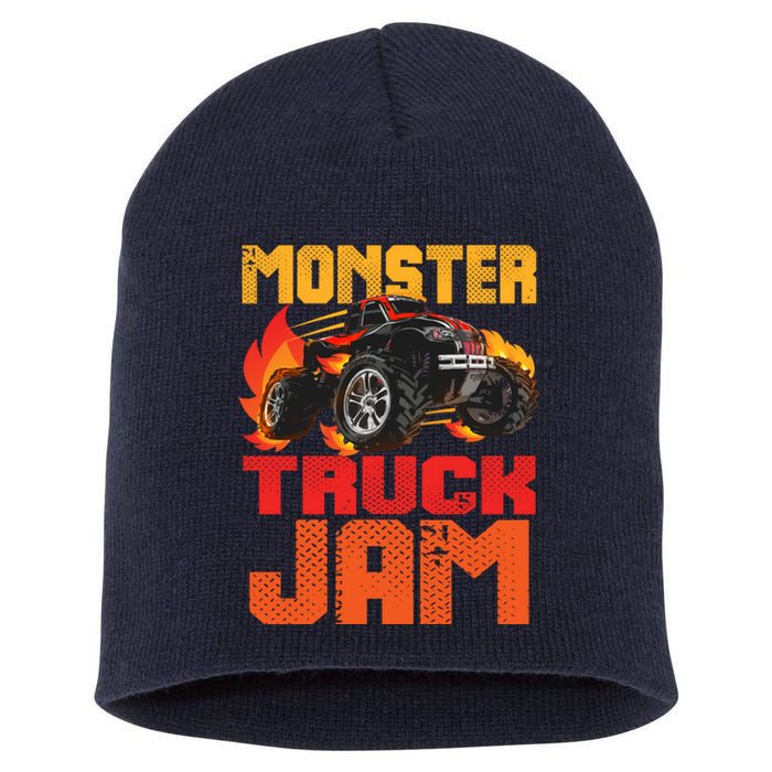 Monster Truck Jam Retro Huge Truck Short Acrylic Beanie