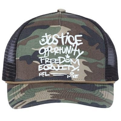 Mike Tomlin Justice Opportunity Equity Freedom Retro Rope Trucker Hat Cap