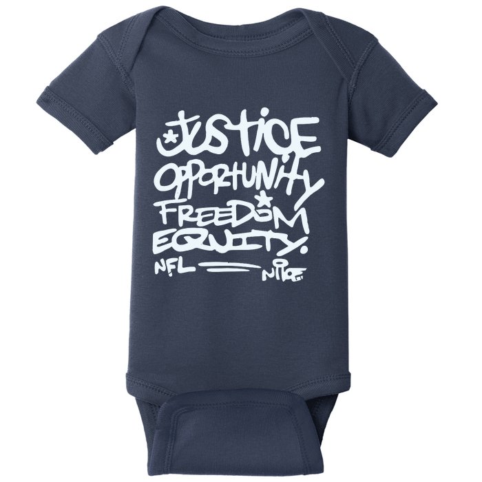 Mike Tomlin Justice Opportunity Equity Freedom Baby Bodysuit