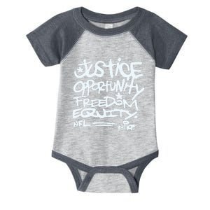 Mike Tomlin Justice Opportunity Equity Freedom Infant Baby Jersey Bodysuit