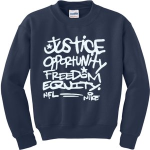 Mike Tomlin Justice Opportunity Equity Freedom Kids Sweatshirt