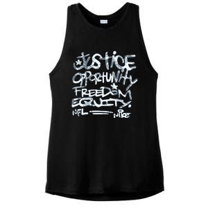 Mike Tomlin Justice Opportunity Equity Freedom Ladies PosiCharge Tri-Blend Wicking Tank