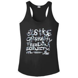 Mike Tomlin Justice Opportunity Equity Freedom Ladies PosiCharge Competitor Racerback Tank