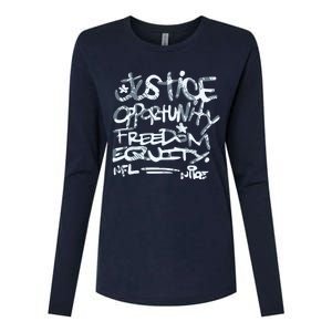 Mike Tomlin Justice Opportunity Equity Freedom Womens Cotton Relaxed Long Sleeve T-Shirt