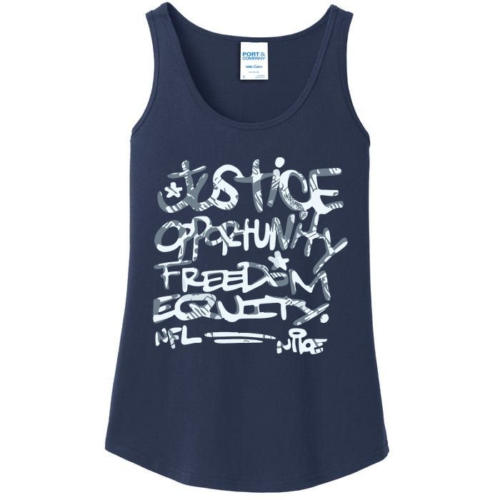 Mike Tomlin Justice Opportunity Equity Freedom Ladies Essential Tank