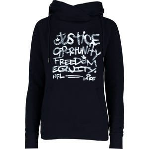 Mike Tomlin Justice Opportunity Equity Freedom Womens Funnel Neck Pullover Hood