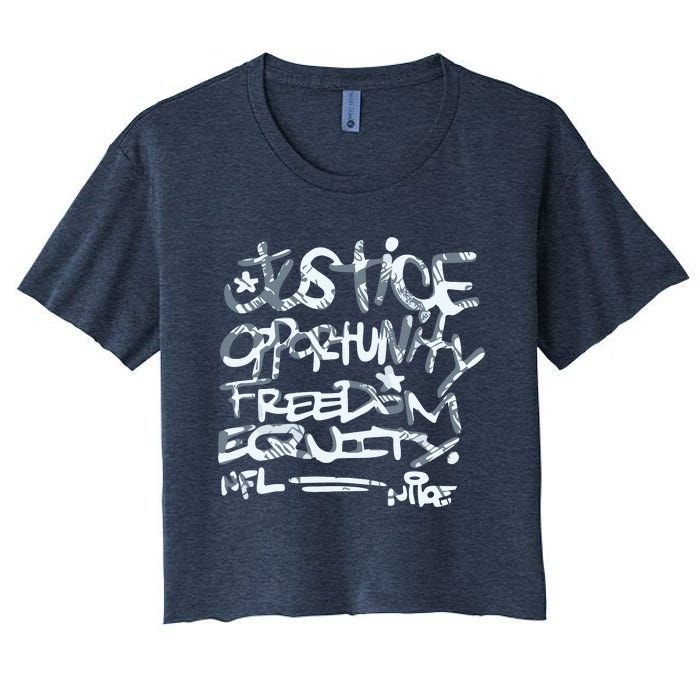 Mike Tomlin Justice Opportunity Equity Freedom Women's Crop Top Tee