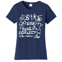 Mike Tomlin Justice Opportunity Equity Freedom Women's T-Shirt