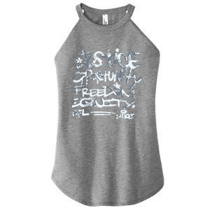 Mike Tomlin Justice Opportunity Equity Freedom Women's Perfect Tri Rocker Tank