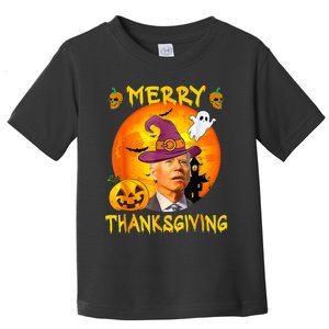 Merry Thanksgiving Joe Biden Confused Hippie Halloween Ghost Toddler T-Shirt