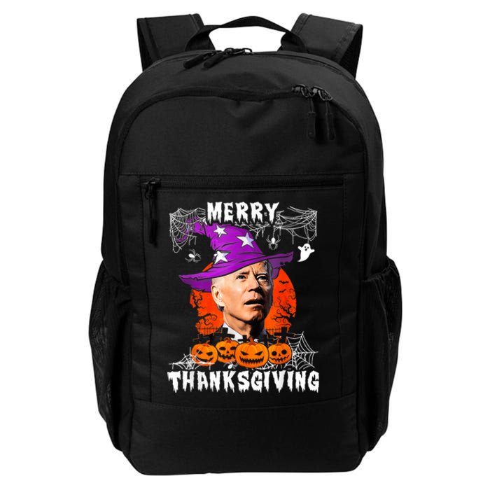 Merry Thanksgiving Joe Biden Confused Hippie Halloween Ghost Daily Commute Backpack