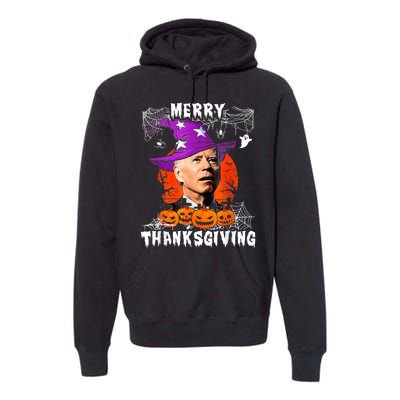 Merry Thanksgiving Joe Biden Confused Hippie Halloween Ghost Premium Hoodie