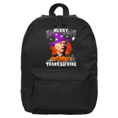 Merry Thanksgiving Joe Biden Confused Hippie Halloween Ghost 16 in Basic Backpack