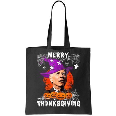 Merry Thanksgiving Joe Biden Confused Hippie Halloween Ghost Tote Bag