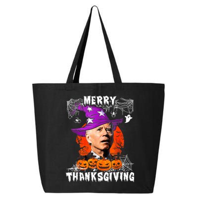 Merry Thanksgiving Joe Biden Confused Hippie Halloween Ghost 25L Jumbo Tote