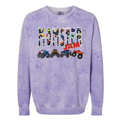 Monster Truck Jam Mom Momster Boy Mama Birthday Mothers Day Colorblast Crewneck Sweatshirt