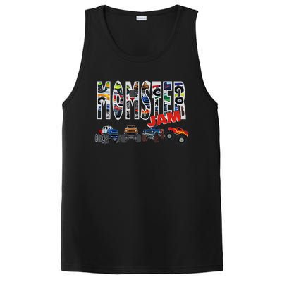 Monster Truck Jam Mom Momster Boy Mama Birthday Mothers Day PosiCharge Competitor Tank