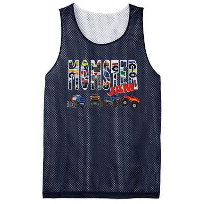 Monster Truck Jam Mom Momster Boy Mama Birthday Mothers Day Mesh Reversible Basketball Jersey Tank