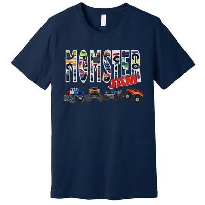 Monster Truck Jam Mom Momster Boy Mama Birthday Mothers Day Premium T-Shirt